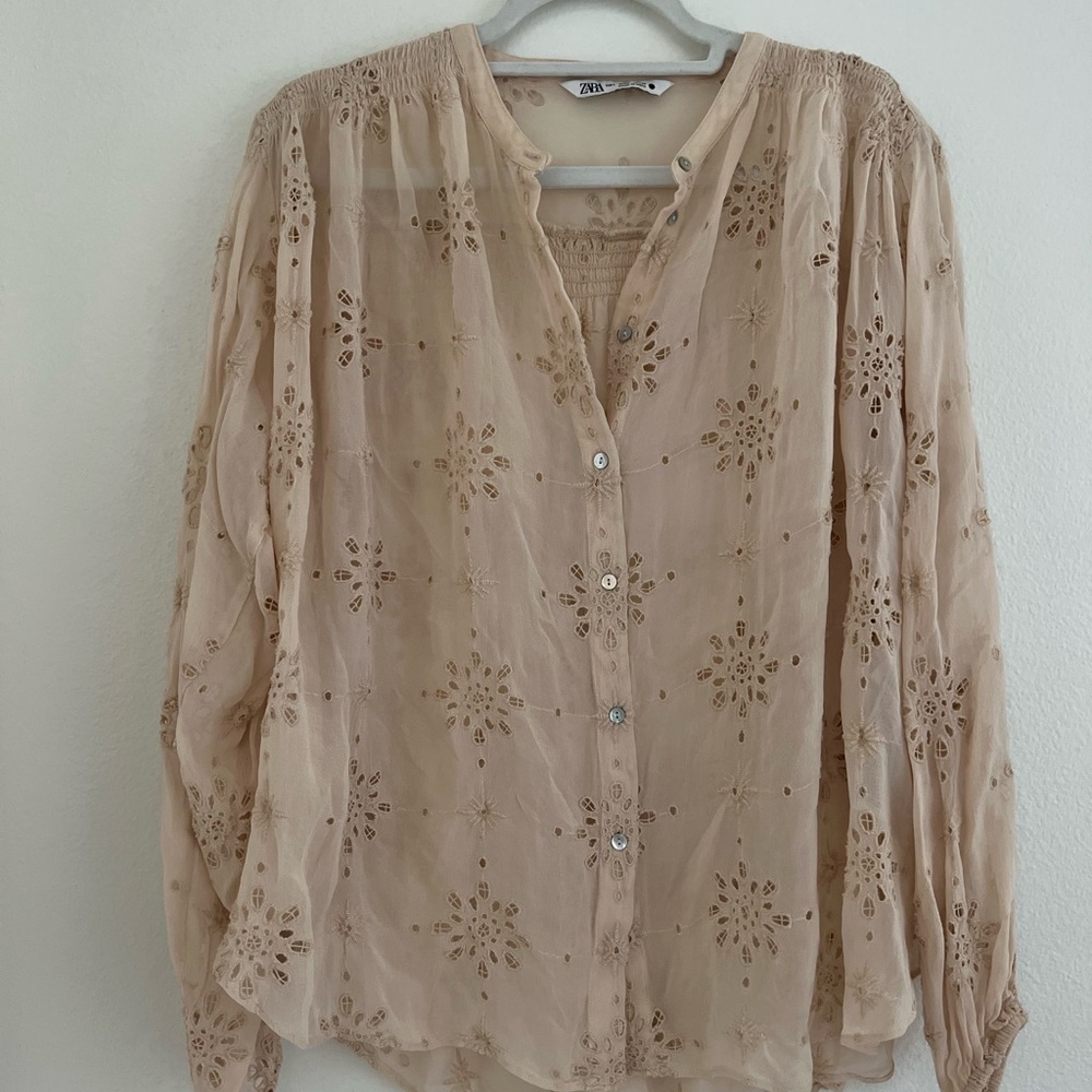 Zara eyelet blouse L